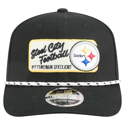 Pittsburgh Steelers New Era Chant 9SEVENTY Stretch-Snap Hat - Black outlet