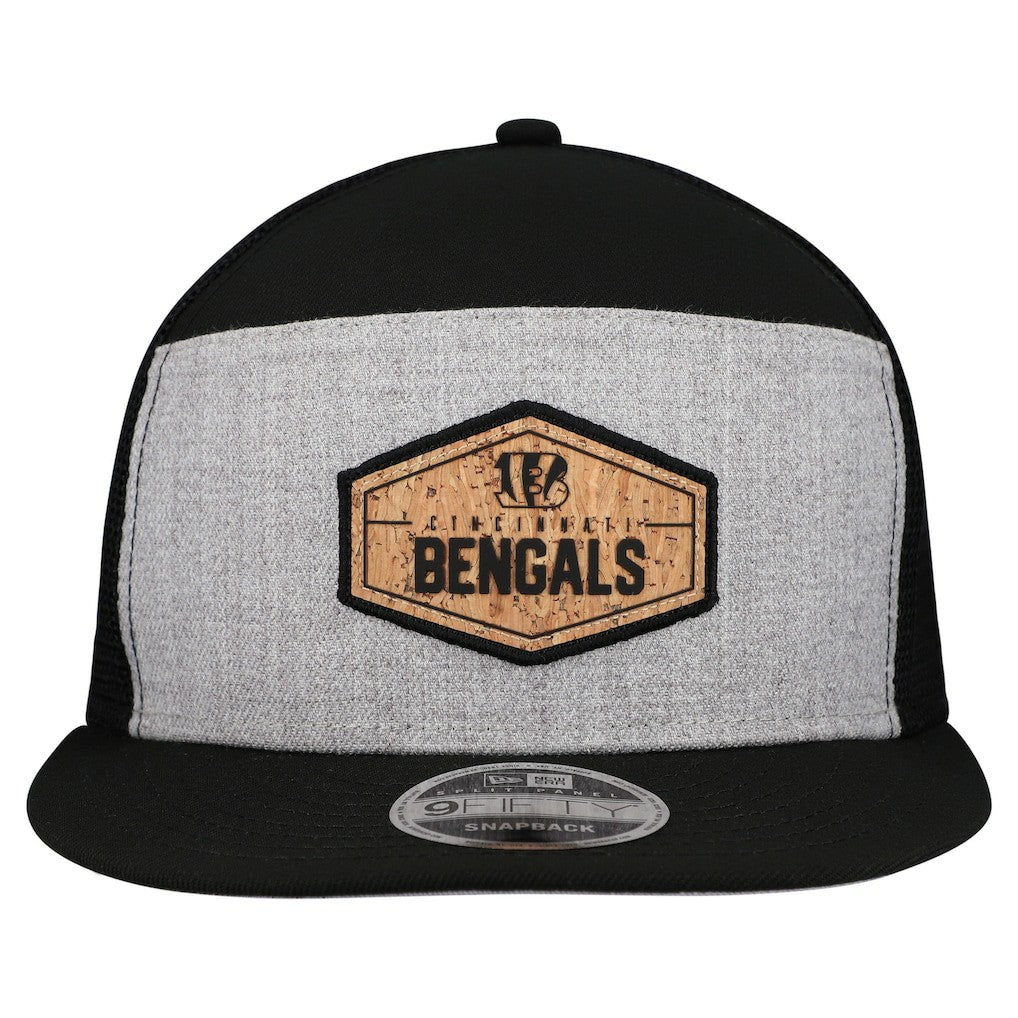 Cincinnati Bengals New Era Cork Split Panel 9FIFTY Trucker Snapback Hat - Gray/Black discount