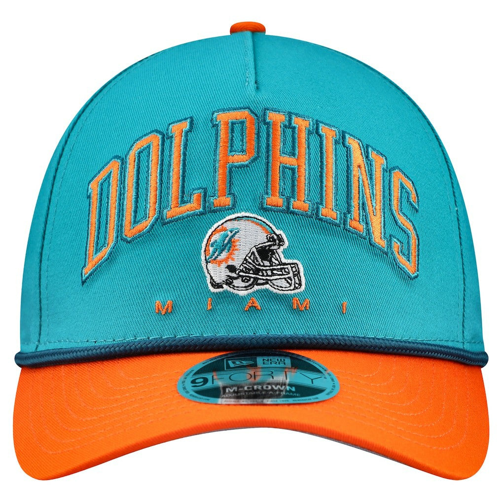 Miami Dolphins New Era Arch COOLERA 9FORTY A-Frame M-Crown Adjustable Hat - Aqua on sale