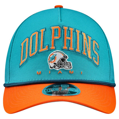 Miami Dolphins New Era Arch COOLERA 9FORTY A-Frame M-Crown Adjustable Hat - Aqua on sale