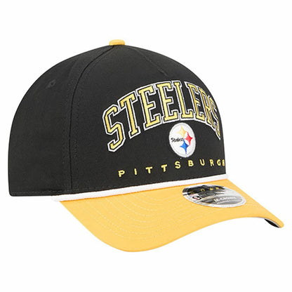 Pittsburgh Steelers New Era Arch COOLERA 9FORTY A-Frame M-Crown Adjustable Hat - Black sale