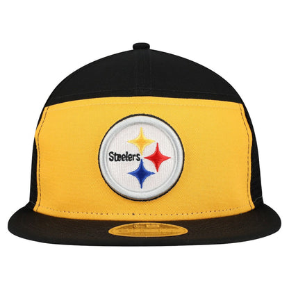 Pittsburgh Steelers New Era Outdoor Split Panel 9FIFTY Snapback Hat - Gold/Black for sale