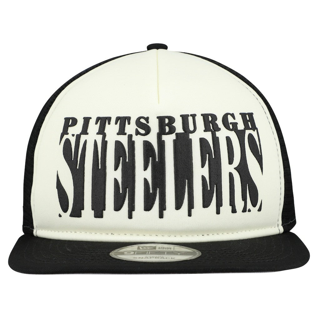 Pittsburgh Steelers New Era Cutout A-Frame 9FIFTY Snapback Hat - Cream/Black outlet