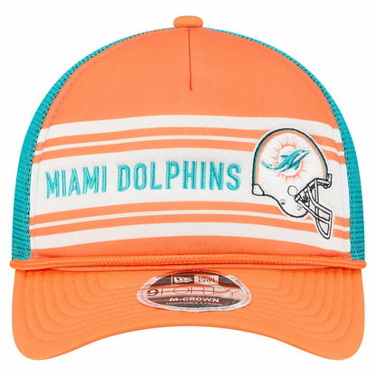 Miami Dolphins New Era Linear A-Frame 9FORTY Adjustable Hat - Orange for sale