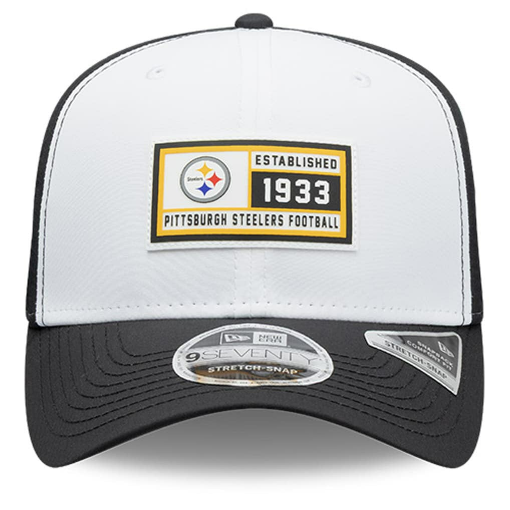 Pittsburgh Steelers New Era Established Patch 9SEVENTY Adjustable Hat - White/Black outlet