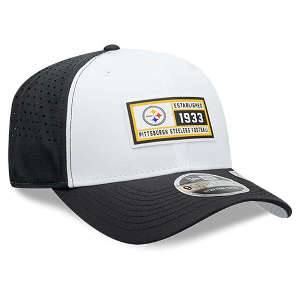 Pittsburgh Steelers New Era Established Patch 9SEVENTY Adjustable Hat - White/Black outlet
