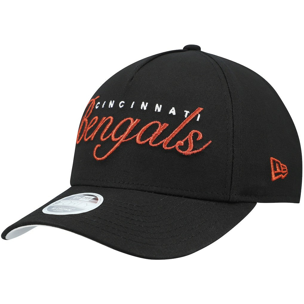 Cincinnati Bengals New Era Women's Metallic 9FORTY M-Crown A-Frame Adjustable Hat - Black sale
