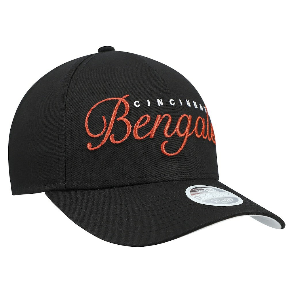 Cincinnati Bengals New Era Women's Metallic 9FORTY M-Crown A-Frame Adjustable Hat - Black sale