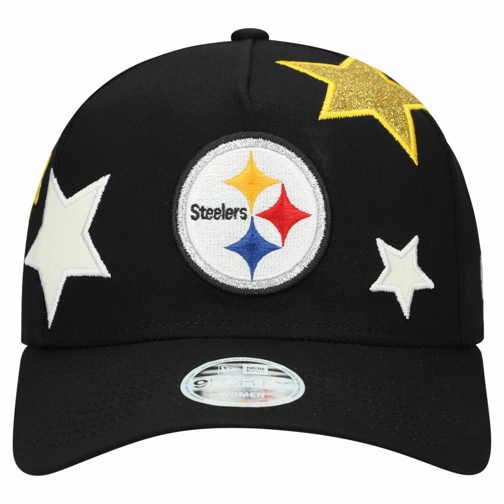 Pittsburgh Steelers New Era Women's Stardom A-Frame 9FORTY Adjustable Hat - Black cheap