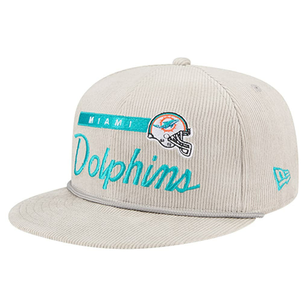 Miami Dolphins New Era Cord Rope Corduroy 9FIFTY Snapback Hat - Gray on sale