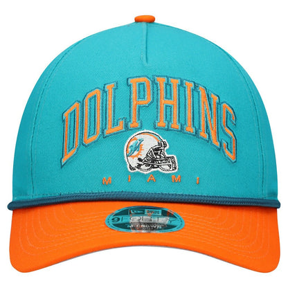 Miami Dolphins New Era Youth Arch COOLERA 9FORTY A-Frame Adjustable Hat - Aqua/Orange cheap