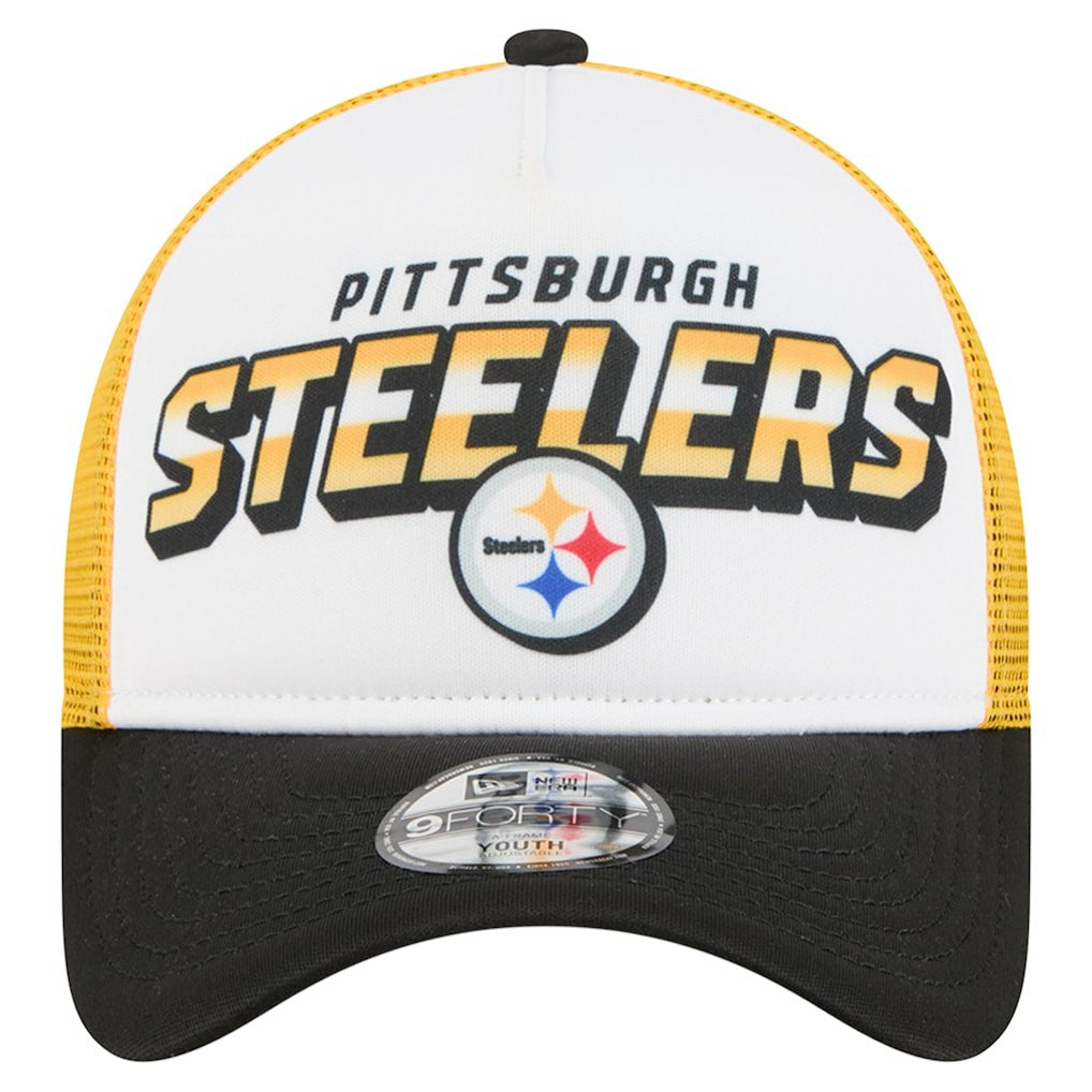 Pittsburgh Steelers New Era Preschool 9FORTY A-Frame Adjustable Hat - White for sale