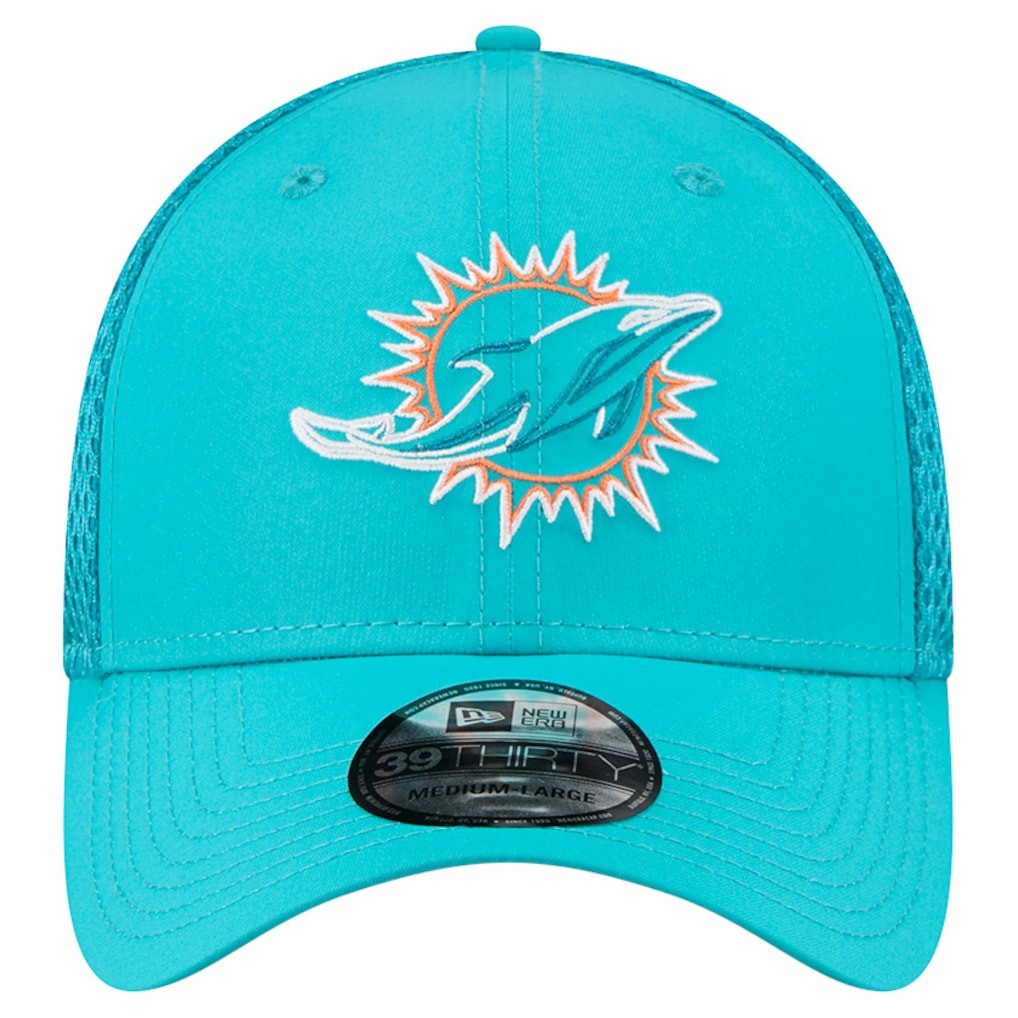 Miami Dolphins New Era Outline 39THIRTY Flex Hat - Aqua on sale