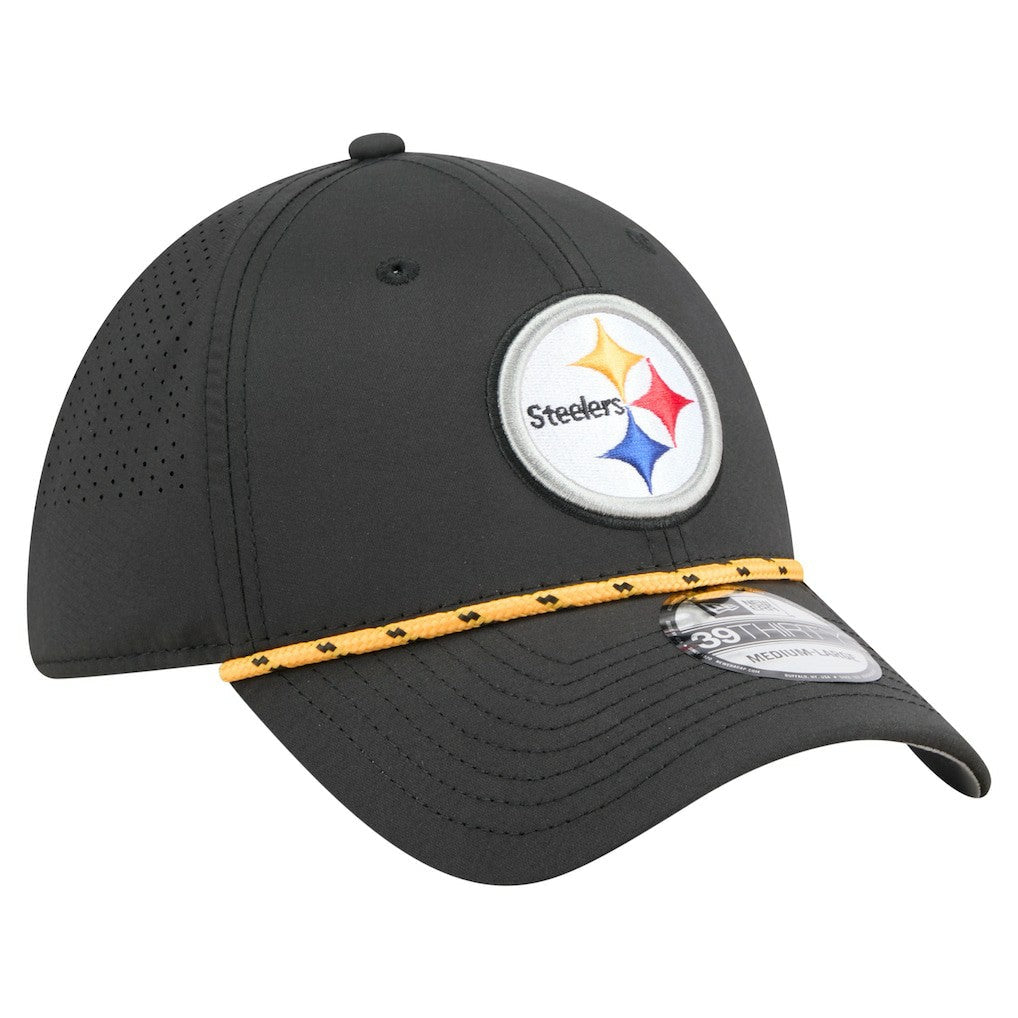 Pittsburgh Steelers New Era Perforated 39THIRTY Flex Hat - Black on sale