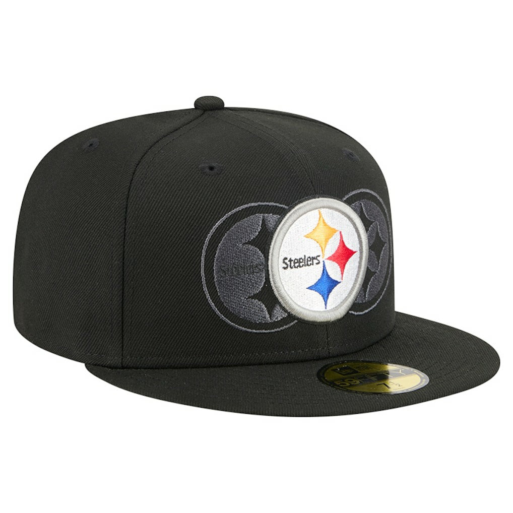 Pittsburgh Steelers New Era Tri-Hit 59FIFTY Fitted Hat - Black sale