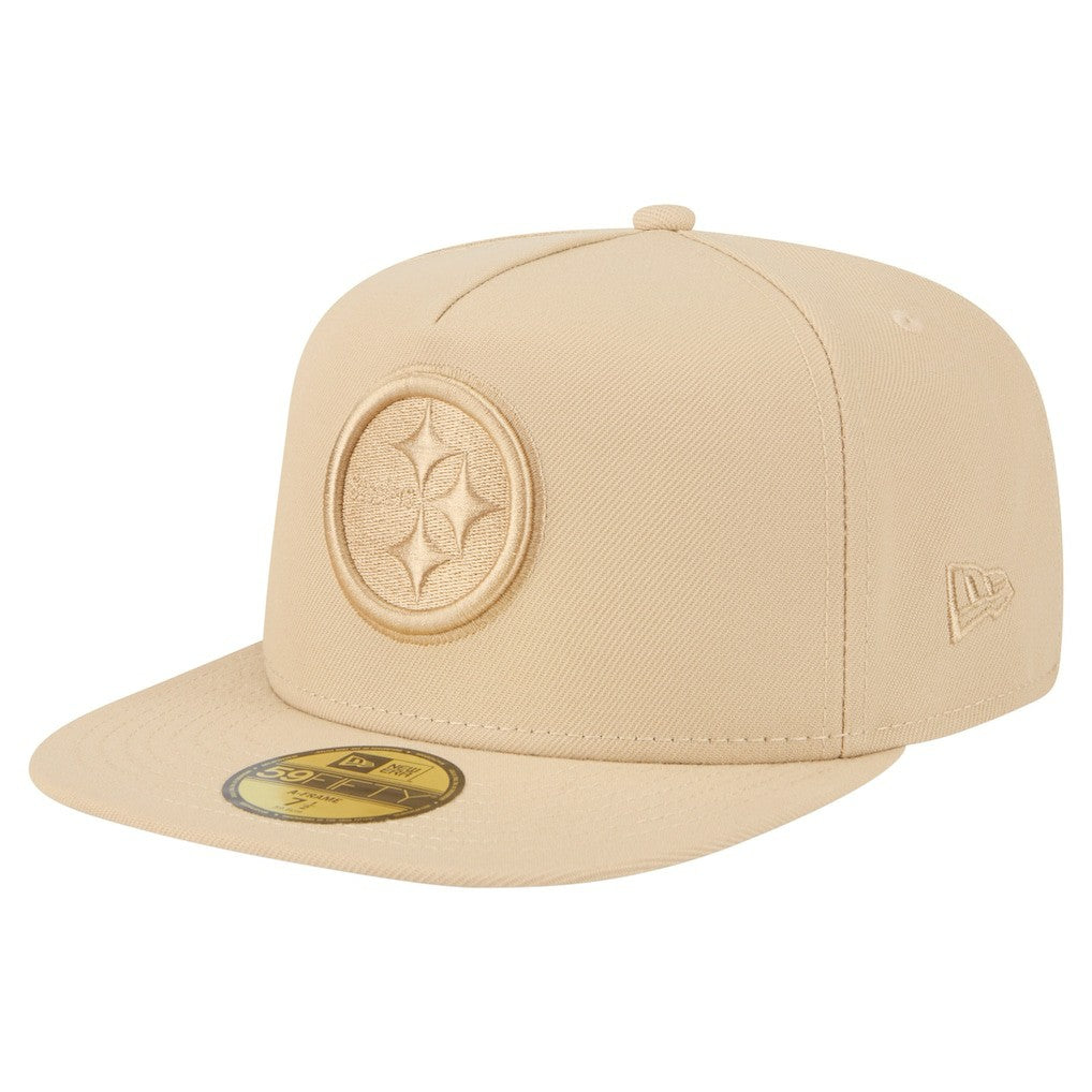 Pittsburgh Steelers New Era Color Pack A-Frame 59FIFTY Fitted Hat - Beige outlet