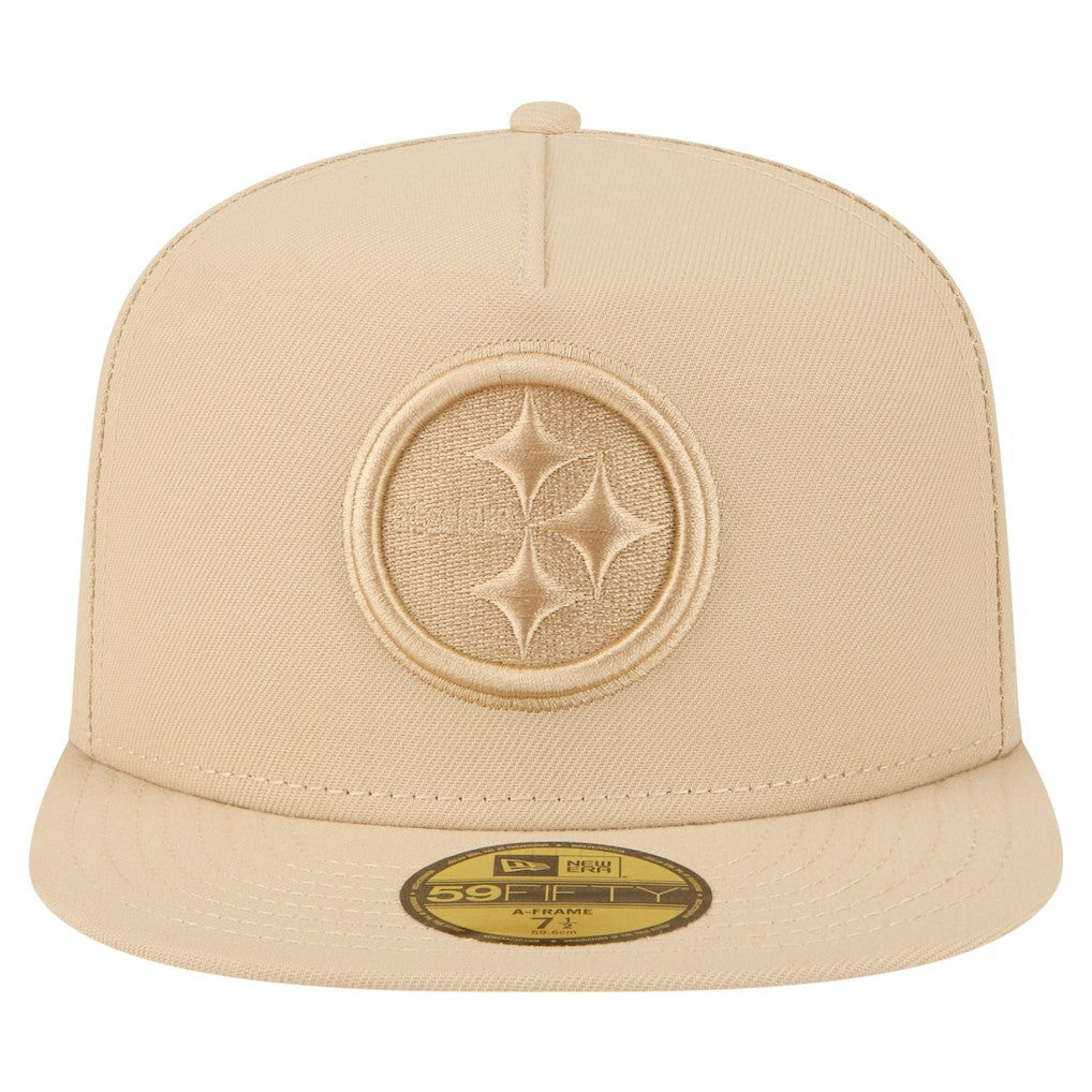 Pittsburgh Steelers New Era Color Pack A-Frame 59FIFTY Fitted Hat - Beige outlet