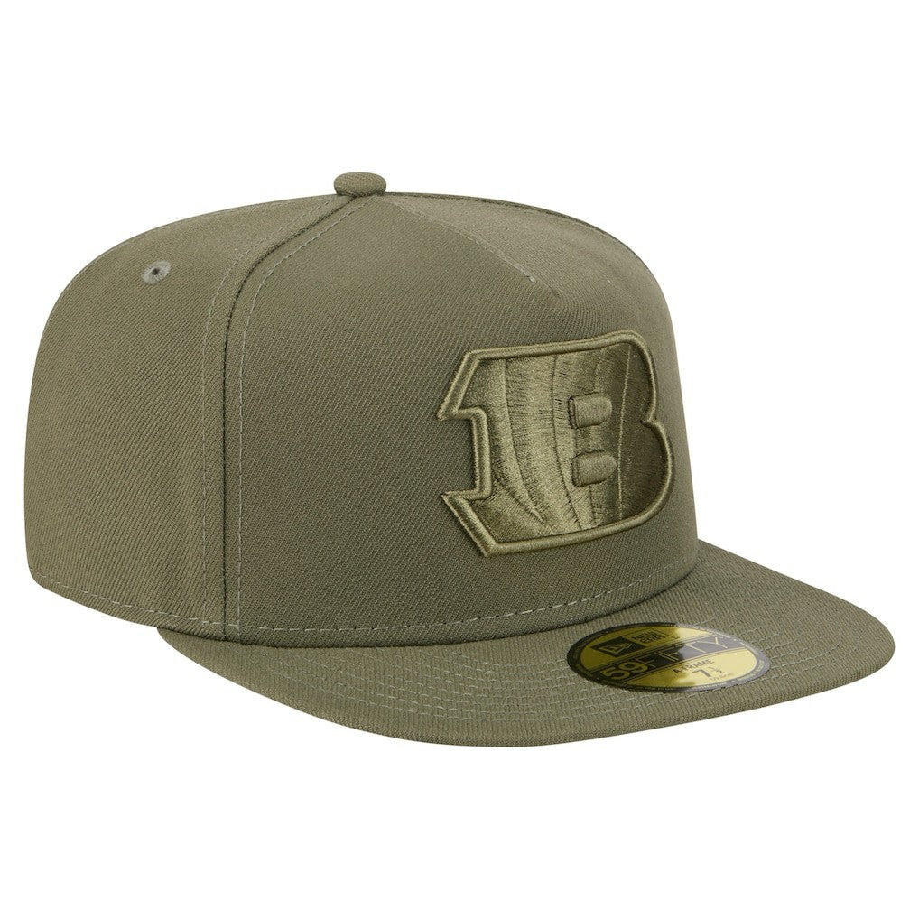 Cincinnati Bengals New Era Color Pack A-Frame 59FIFTY Fitted Hat - Olive discount