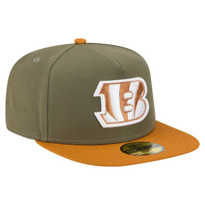 Cincinnati Bengals New Era Color Pack A-Frame 59FIFTY Fitted Hat - Olive/Brown discount