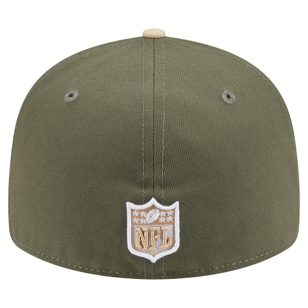 Miami Dolphins New Era Two-Tone Color Pack Split Panel 59FIFTY Fitted Hat - Light Beige/Olive discount