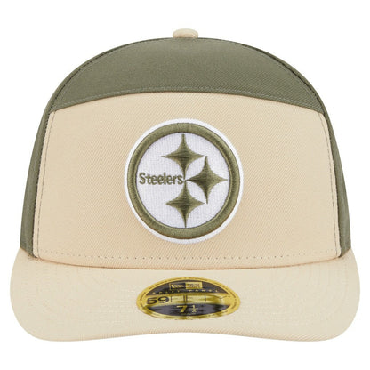 Pittsburgh Steelers New Era Two-Tone Color Pack Split Panel 59FIFTY Fitted Hat - Light Beige/Olive cheap