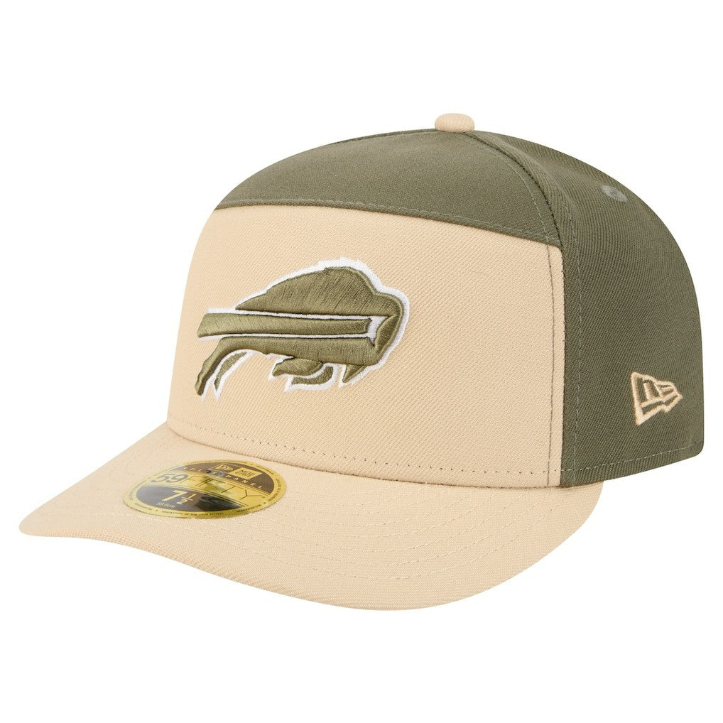 Buffalo Bills New Era Two-Tone Color Pack Split Panel 59FIFTY Fitted Hat - Light Beige/Olive for sale
