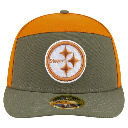 Pittsburgh Steelers New Era Two-Tone Color Pack Split Panel 59FIFTY Fitted Hat - Olive/Brown sale