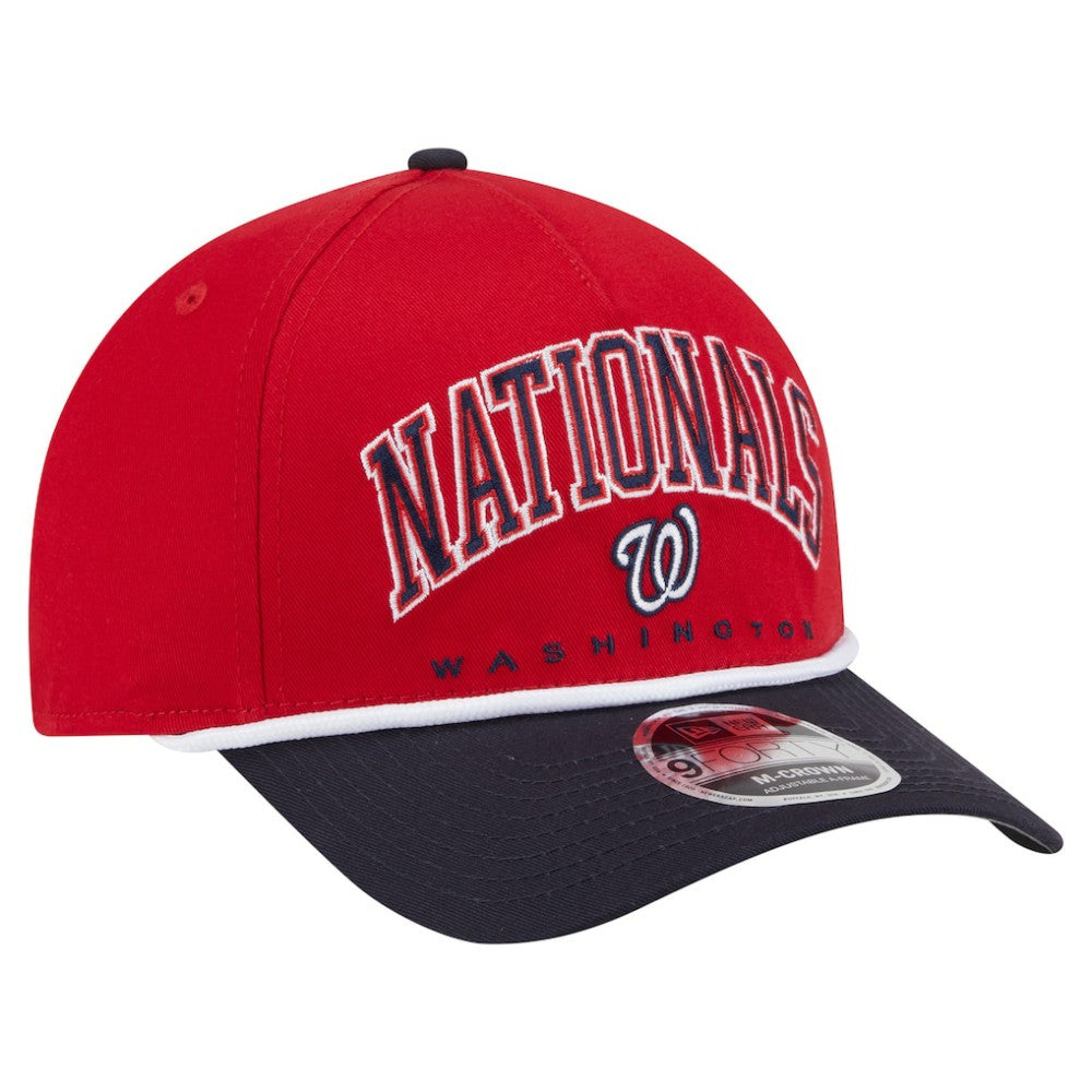 Washington Nationals Arch 9FORTY A-Frame M-Crown Adjustable Hat - Red/Navy | New Era