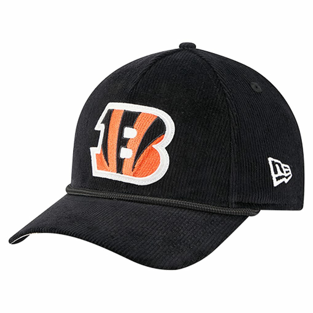 Cincinnati Bengals New Era Cord Corduroy 9FORTY A-Frame Adjustable Hat - Black sale