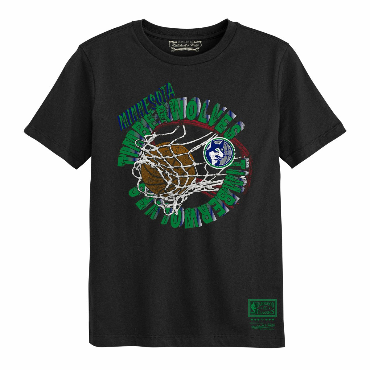 Minnesota Timberwolves Preschool In The Net T-Shirt - Black | Mitchell & Ness outlet