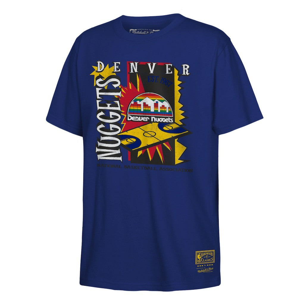 Denver Nuggets Youth Retro '90s Poster T-Shirt sale - Royal | Mitchell & Ness cheap