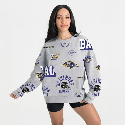 Baltimore Ravens Gameday Couture Women's Always On Repeat Fleece Sweatshirt - Heather Gray discount