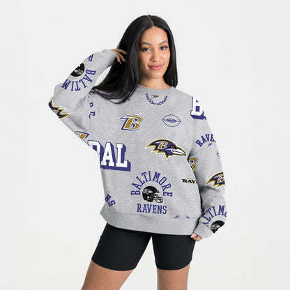 Baltimore Ravens Gameday Couture Women's Always On Repeat Fleece Sweatshirt - Heather Gray discount