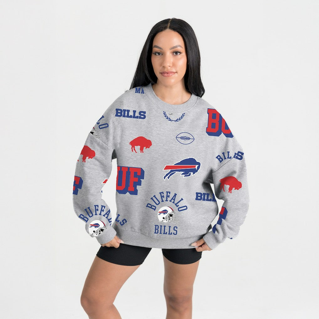 Buffalo Bills Gameday Couture Women's Always On Repeat Fleece Sweatshirt - Heather Gray outlet