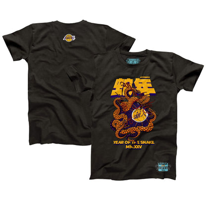 Los Angeles Lakers NBALab x Hyperfly Unisex Year of the Snake Lunar New Year Collection T-Shirt - Heather Black for sale