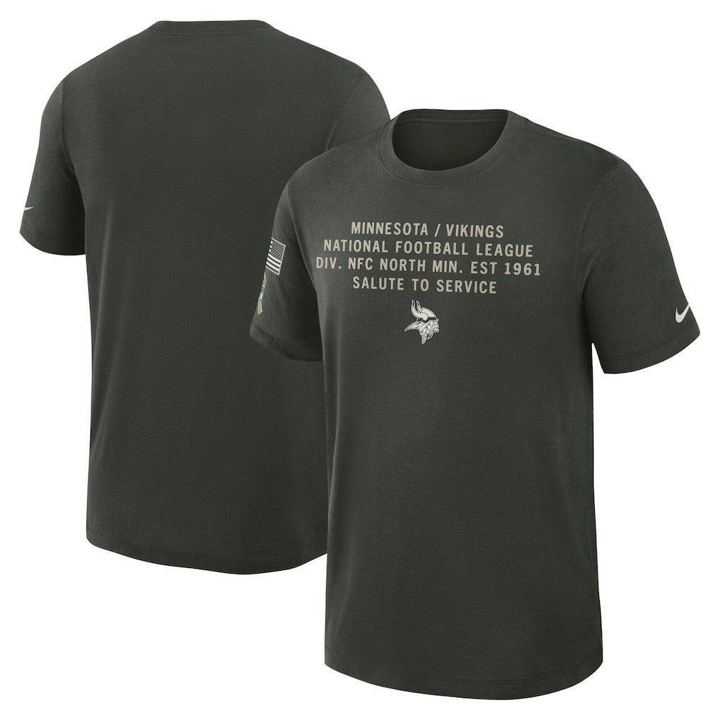 Minnesota Vikings 2025 Salute to Service Sideline Slub Dri-FIT T-Shirt - Dark Green | Nike on sale
