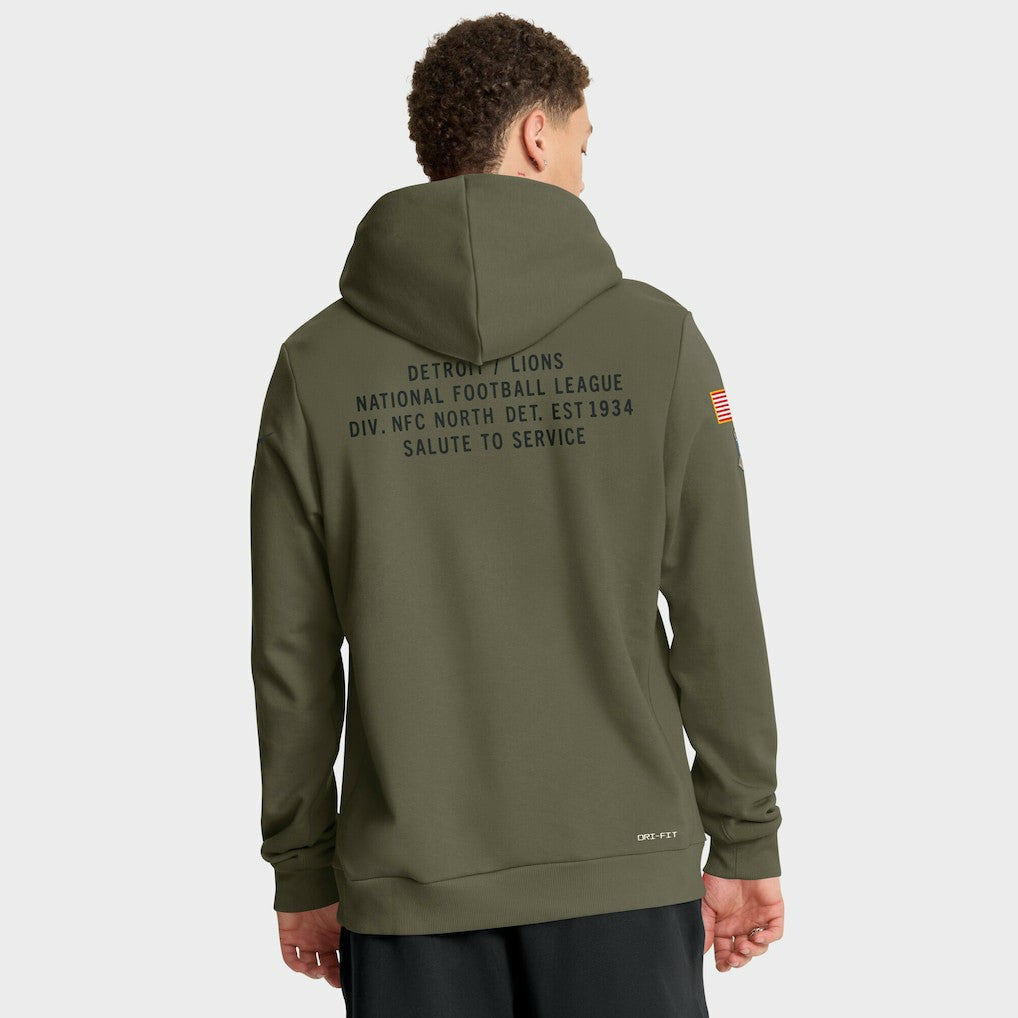 Detroit Lions 2025 Salute to Service Sideline Standard Issue Dri-FIT Hoodie - Olive | Nike on sale