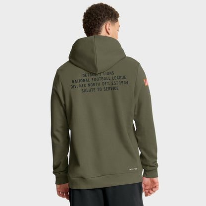 Detroit Lions 2025 Salute to Service Sideline Standard Issue Dri-FIT Hoodie - Olive | Nike on sale