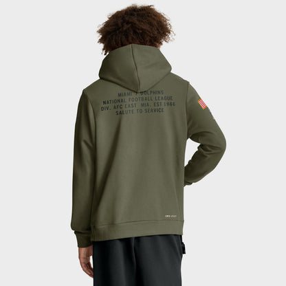 Miami Dolphins 2025 Salute to Service Sideline Standard Issue Dri-FIT Hoodie - Olive | Nike cheap