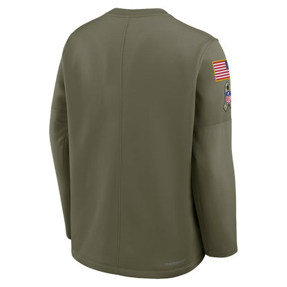 Kansas City Chiefs 2025 Salute to Service Sideline Coaches Therma-FIT Long Sleeve Shirt - Olive | Nike online
