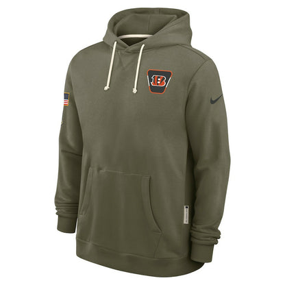 Cincinnati Bengals Big & Tall 2025 Salute to Service Sideline Dominant Force Dri-FIT Hoodie - Olive | Nike discount