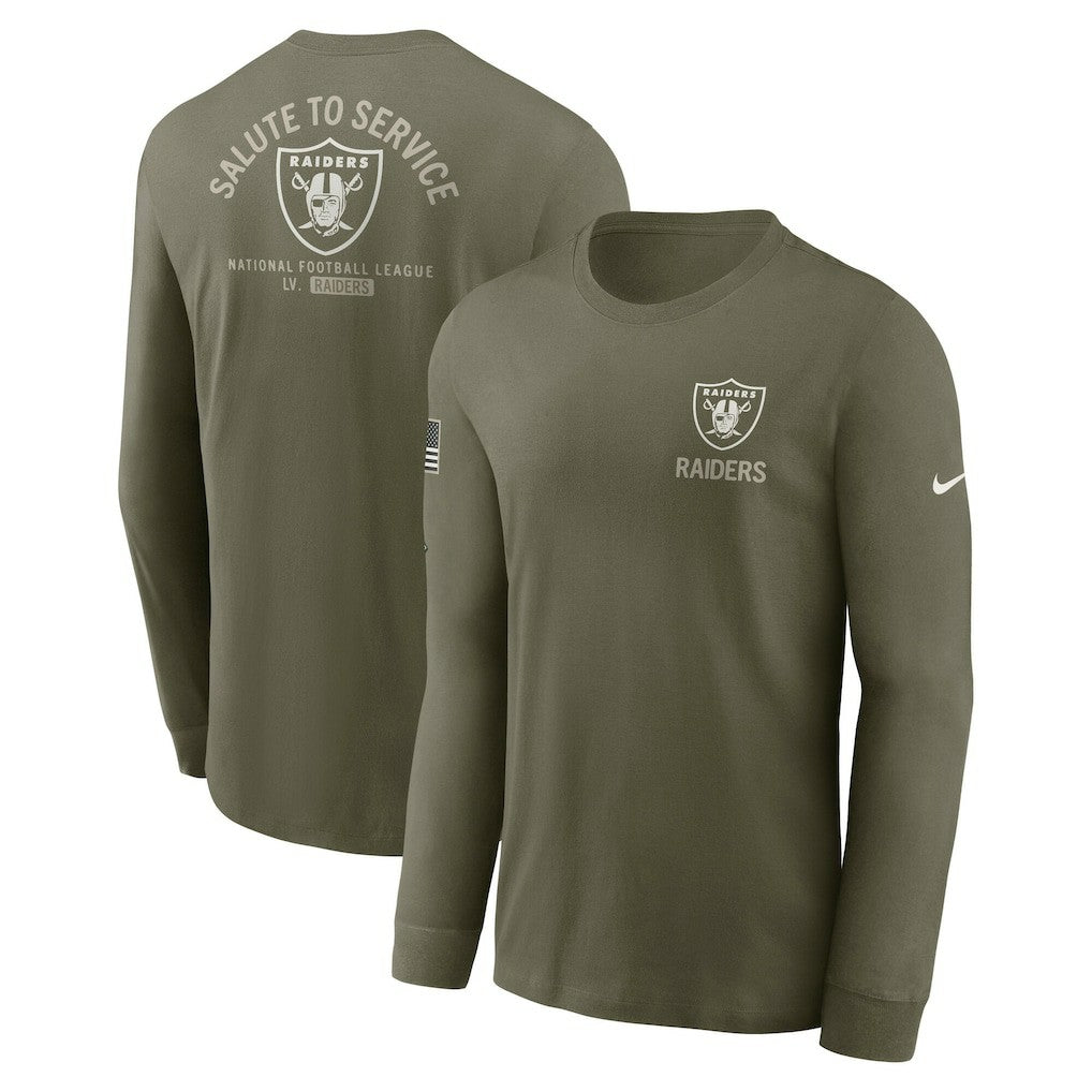 Las Vegas Raiders 2025 Salute to Service Sideline Long Sleeve T-Shirt - Olive | Nike outlet