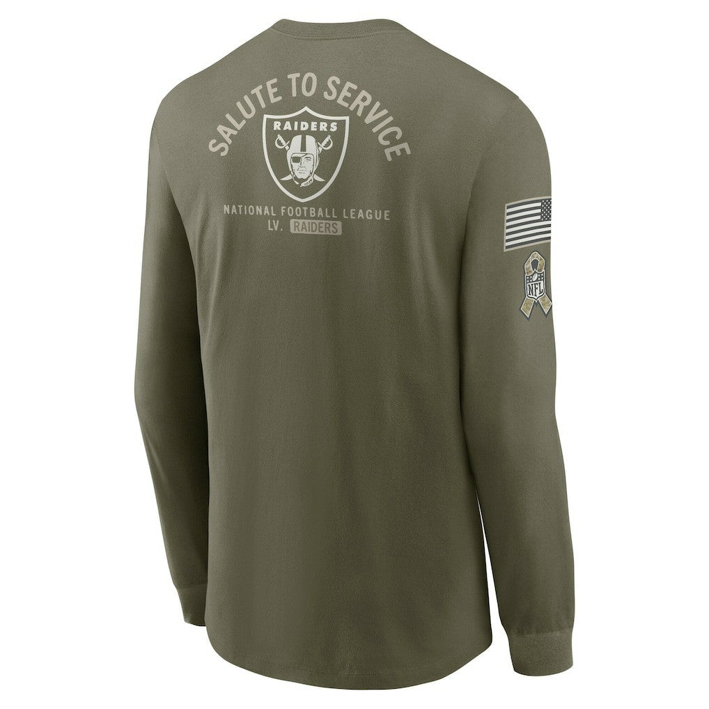 Las Vegas Raiders 2025 Salute to Service Sideline Long Sleeve T-Shirt - Olive | Nike outlet