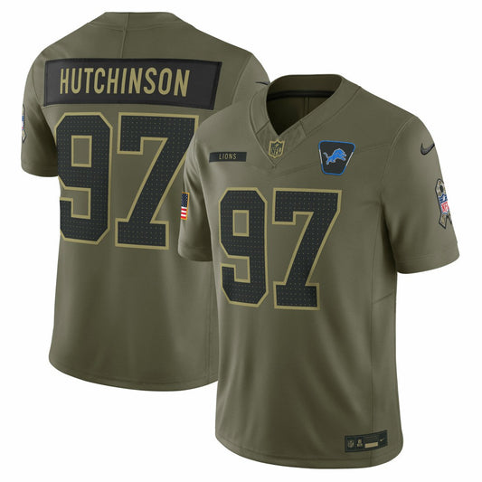 Aidan Hutchinson Detroit Lions 2025 Salute to Service Limited Jersey - Olive | Nike on sale