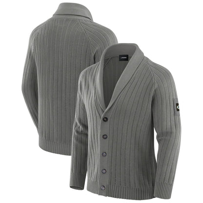 Green Bay Packers J. Palmer The Playmaker Cardigan Raglan Sweater - Graphite on sale