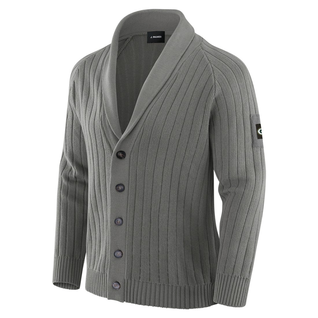 Green Bay Packers J. Palmer The Playmaker Cardigan Raglan Sweater - Graphite on sale