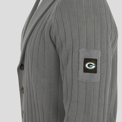 Green Bay Packers J. Palmer The Playmaker Cardigan Raglan Sweater - Graphite on sale