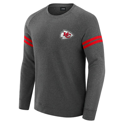 Kansas City Chiefs J. Palmer Players Lounge Raglan Tri-Blend Sweatshirt - Dark Heather Gray on sale
