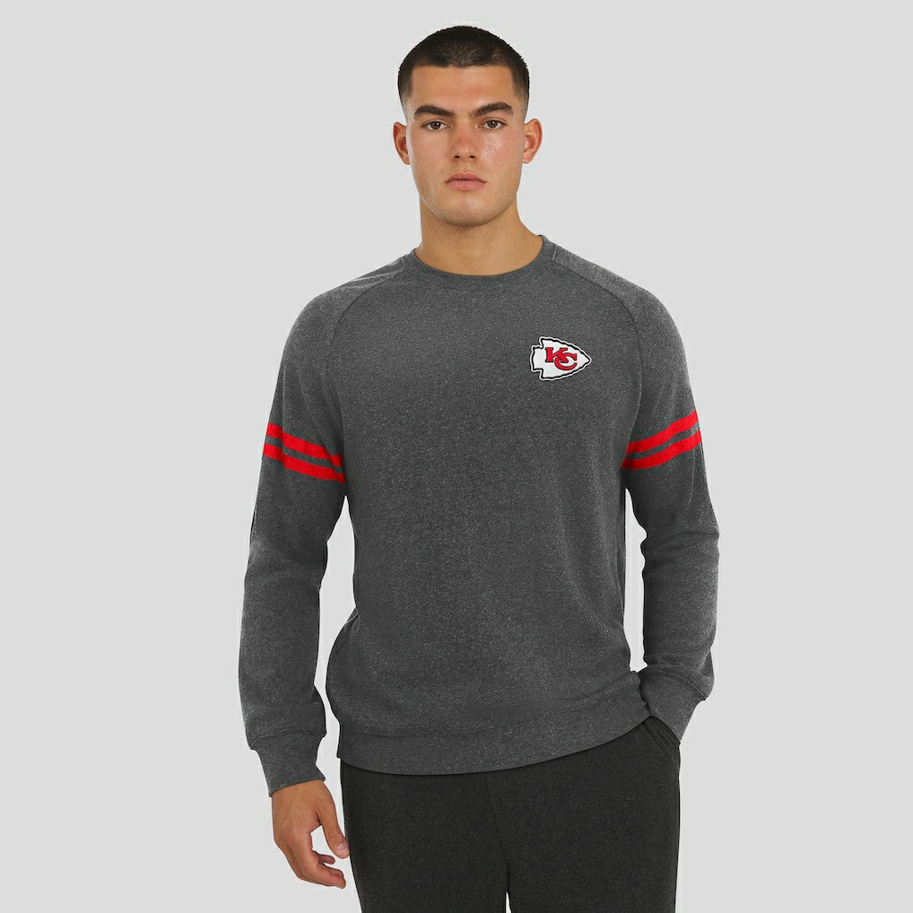 Kansas City Chiefs J. Palmer Players Lounge Raglan Tri-Blend Sweatshirt - Dark Heather Gray on sale