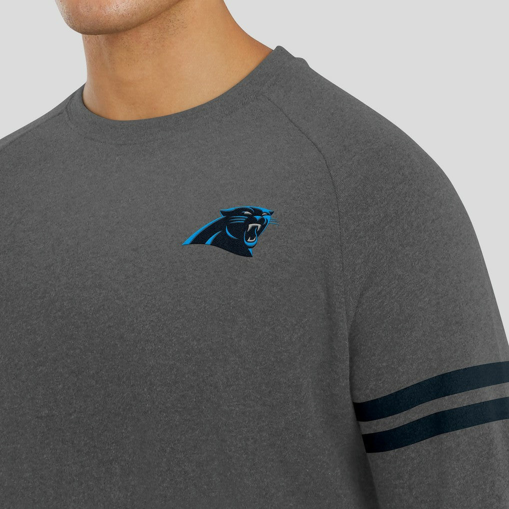 Carolina Panthers J. Palmer Players Lounge Raglan Tri-Blend Sweatshirt - Dark Heather Gray cheap